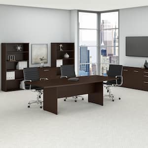 95.2 in. Boat Top Mocha Cherry Conference Table Desk