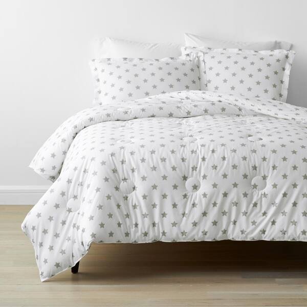 The Company Store Stars Gray Full/Queen Organic Cotton Percale Comforter