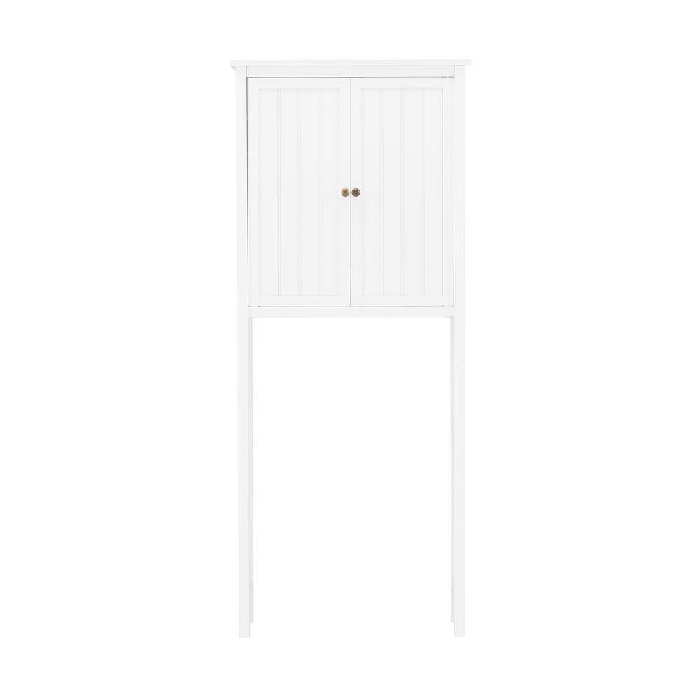 Dover 27 in. W Over Toilet Hutch Space Saver with 2-Doors in White