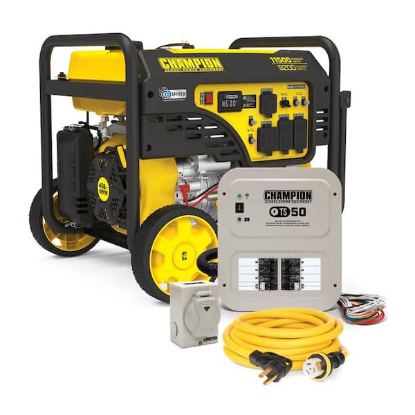 Champion Power Equipment 11,500/9,200-Watt Electric Start Gas Powered Portable Generator with 50A Transfer Switch