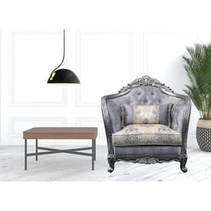 Charlie Gray Fabric Arm Chair with Removable and Tufted Cushions