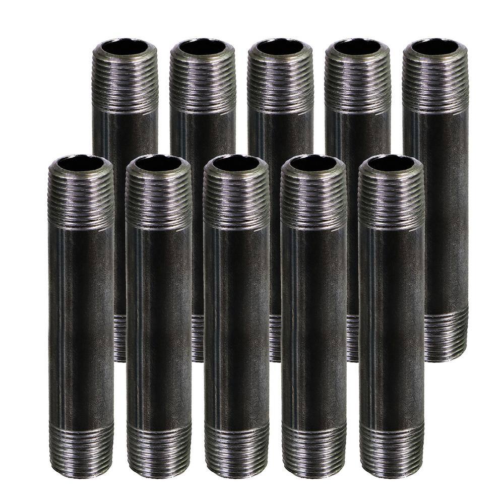 Black Steel Pipe, 1/4 in. x 6 in. Nipple Fitting (10-Pack) price history on PriceWatchPro