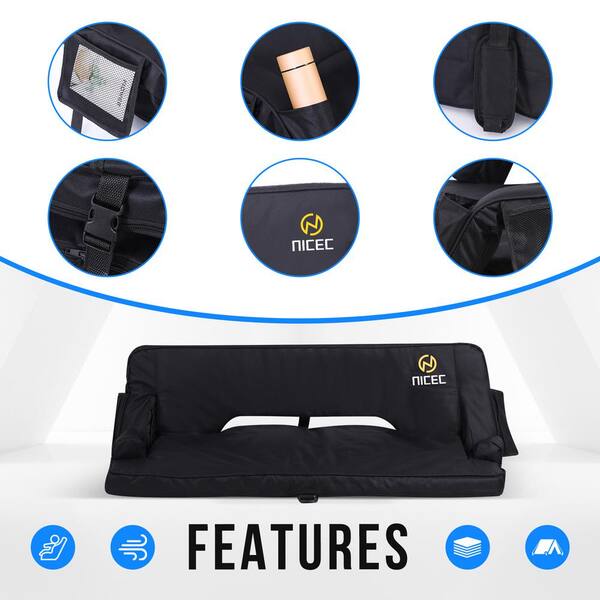 Heated S With Backs Nice C Heated S, Bleacher Chairs, 5 Reclining Positions Waterproof Cushion, Upgraded Ultralight, Foldable, Extra Thick Padding, With Stadium Seat