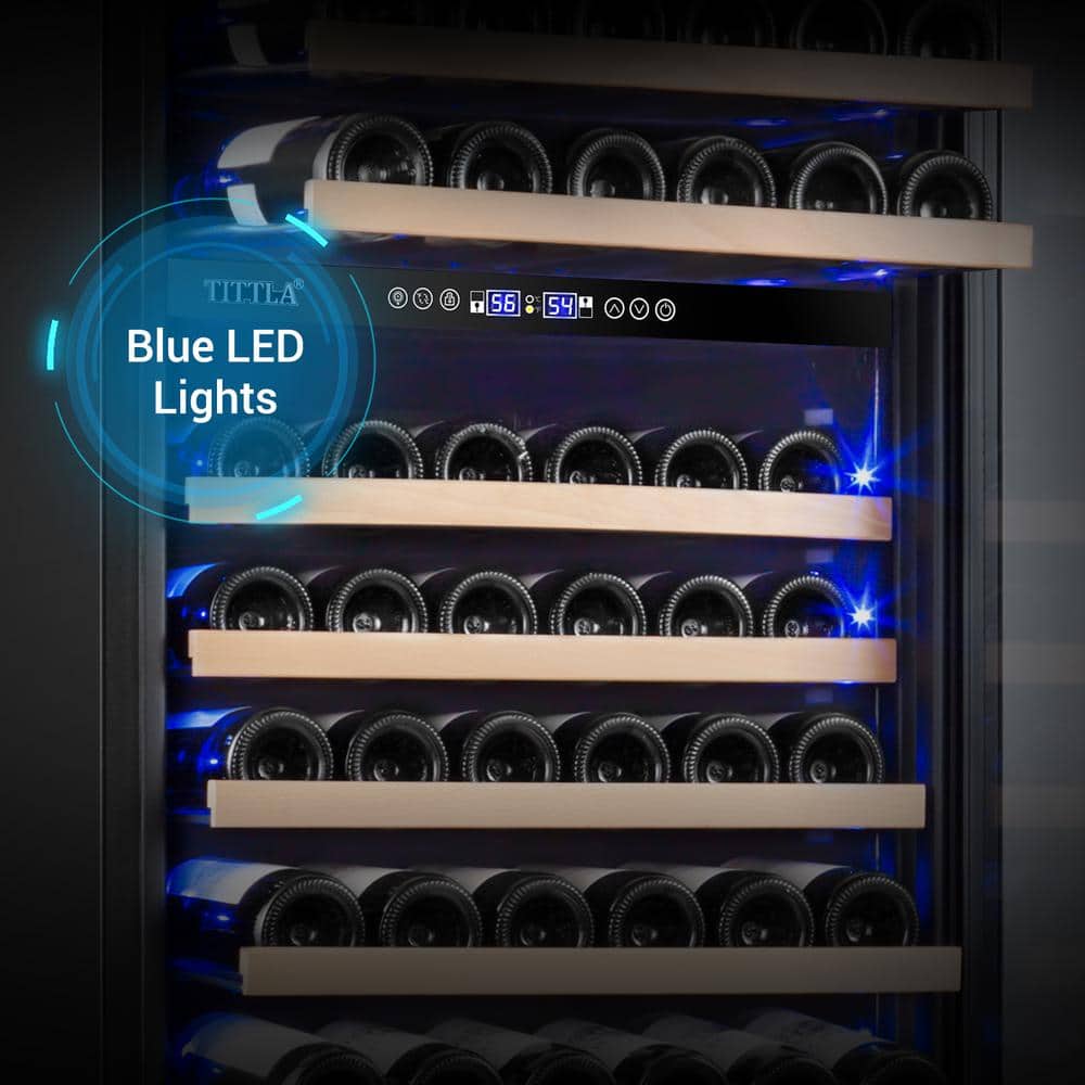 24" Dual Zone Stainless Steel Wine Cooler with Interior Lighting