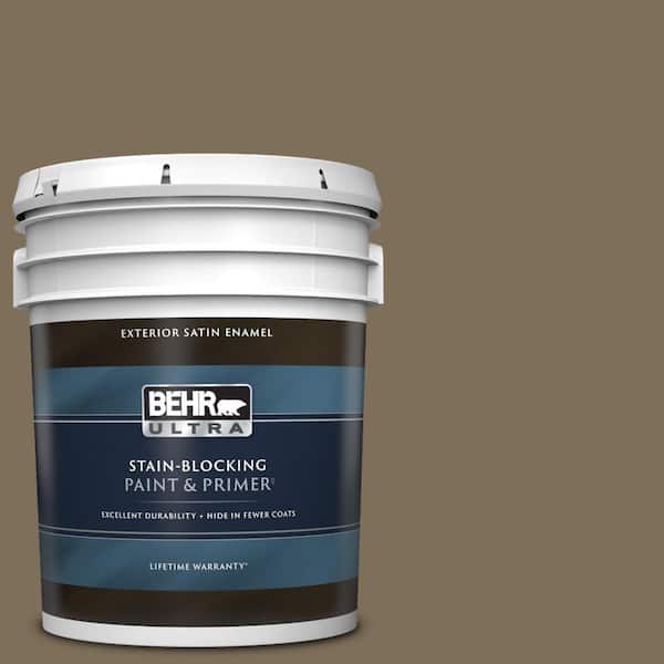 BEHR ULTRA 5 gal. #710D-6 Butternut Wood Satin Enamel Exterior Paint & Primer