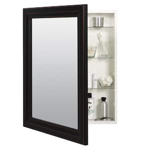 24-1/2 in. W x 30-1/2 in. H Framed Bronze Recessed/Surface Mount Bathroom Medicine Cabinet with Mirror