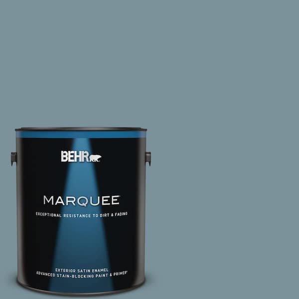 BEHR MARQUEE 1 gal. #PMD-55 Silent Tide Satin Enamel Exterior Paint & Primer