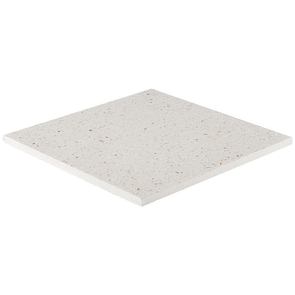 Raleigh Ivory 16x16 Polished Terrazzo Floor and Wall Tile