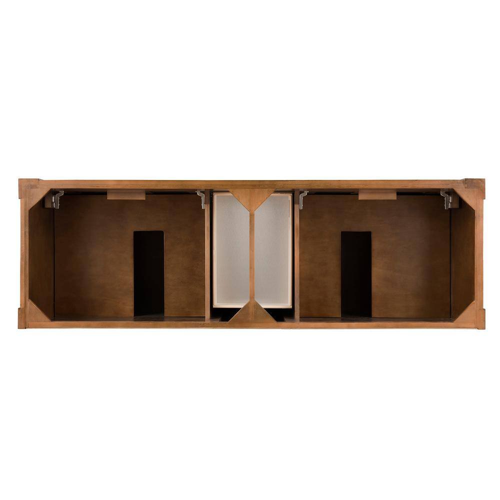 Brookfield 72" Light Wood Double Vanity with Porcelain Sinks