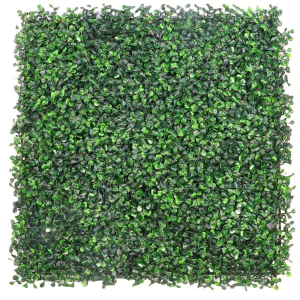 20 in. H x 20 in. W Green Indoor, Outdoor Artificial Boxwood Privacy Hedge Wall Panel (24-Pack)