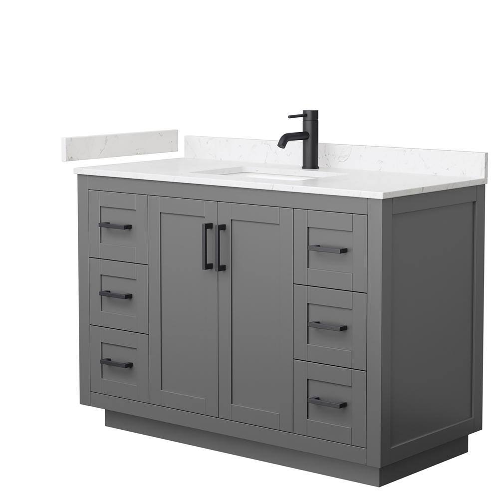 Miranda 48" Dark Gray Freestanding Single Vanity with Marble Top
