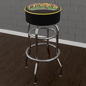 Texas Hold'em Logo 31 in. Yellow Backless Metal Bar Stool with Vinyl Seat