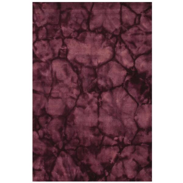Area Rug Purple 2 ft. x 10 ft. Handmade Wool Dip Dyed Area Rug