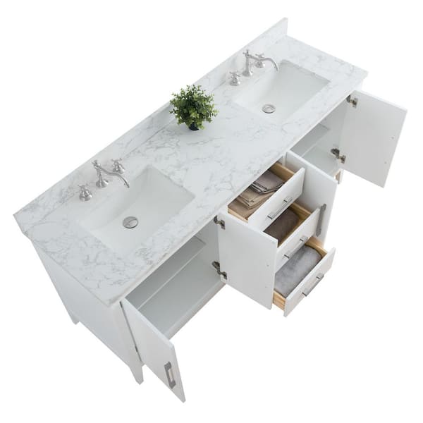 Vanity Art 72 in. W x 22 in. D x 38 in. H Double Sink Bathroom