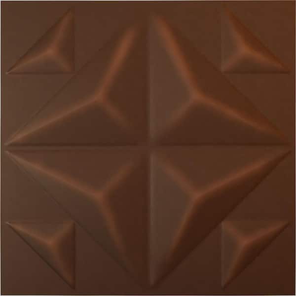 Ekena Millwork 19 5/8 in. x 19 5/8 in. Crystal EnduraWall Decorative 3D Wall Panel, Aged Metallic Rust (12-Pack for 32.04 Sq. Ft.)