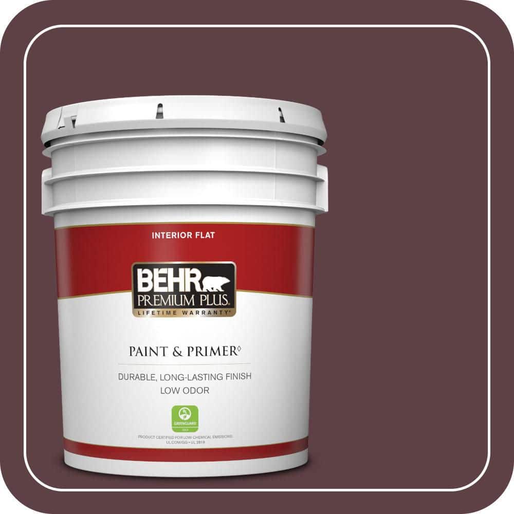 BEHR PREMIUM PLUS 5 gal. #MQ1-49 Raspberry Truffle Flat Low Odor ...