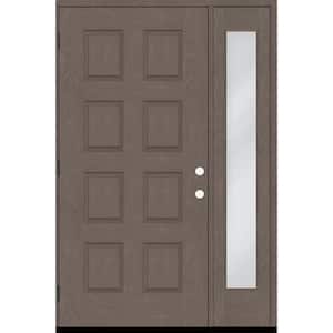 Regency 53 in. x 80 in. 8-Panel RHOS Ashwood Stain Mahogany Fiberglass Prehung Front Door with 14 in. Sidelite