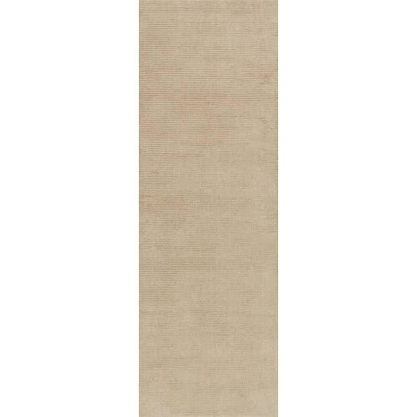 Nate Berkus x Rugs Crosby Solid Wool Cozy Cream 3 ft. x 8 ft. Indoor Runner Rug