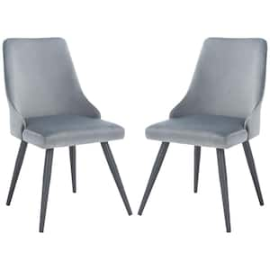 Zoi Slate Gray/Black 16.14 in. Wood Dining Chair (Set of 2)