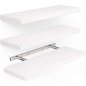 16 in. W x 6.7 in. D White Decorative Wall Shelf (Set of 3)