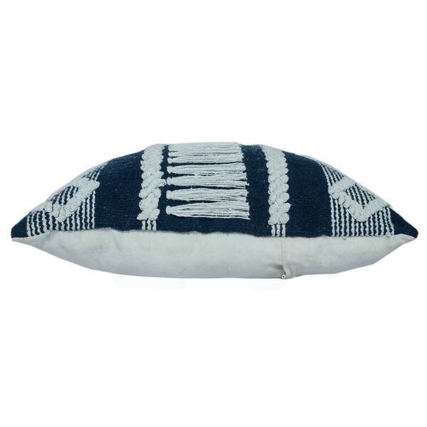Blue/Ivory LR Home Diamond Stripe Textured Throw Pillow 20 x 20