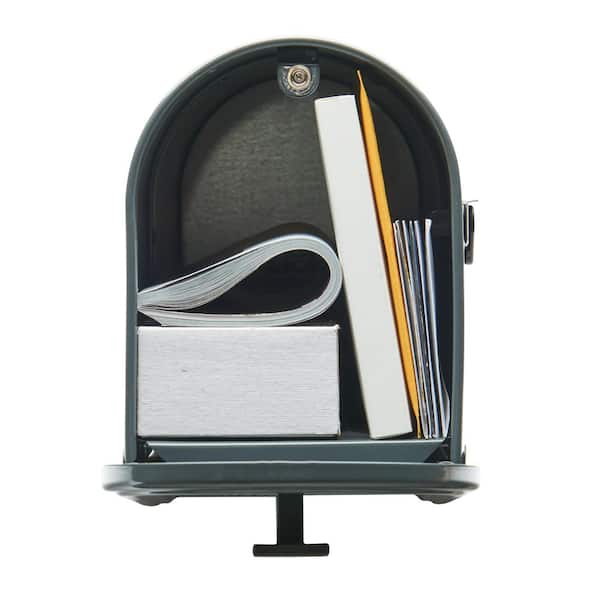 Edson Medium, Steel, Post Mount Mailbox, Gray Edson Medium, Steel, Post Mount Mailbox, Gray