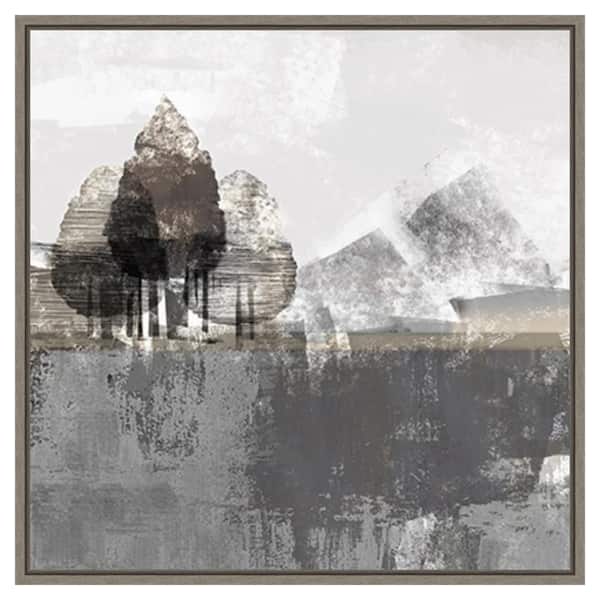Amanti Art Textured Landscape by Northern Lights 30 in. W x 30 in. H Canvas Float Frame in Gray