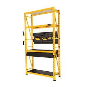 Yellow 4-Tier Steel Garage Storage Shelving Unit (50 in. W x 94 in. H x 18 in. D)