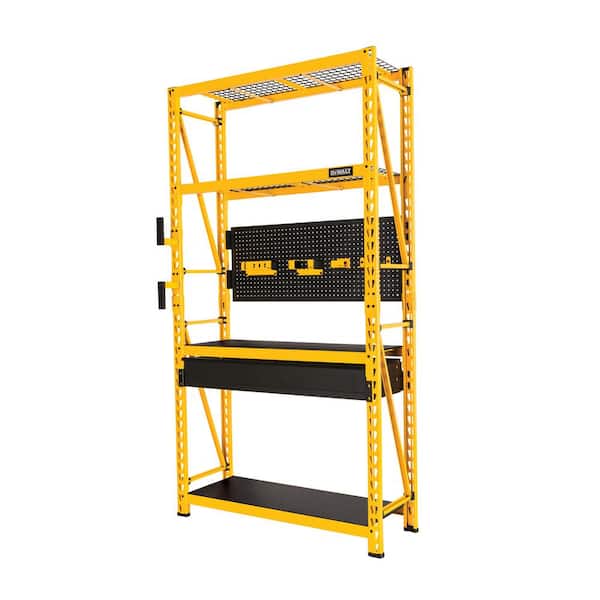DEWALT Yellow 4-Tier Steel Garage Storage Shelving Unit (50 in. W x 94 in. H x 18 in. D)