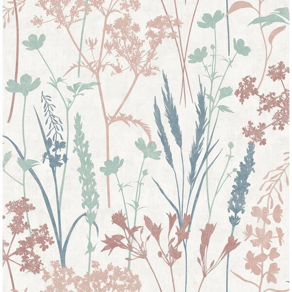 Pink Nanette Pastel Botanical Wallpaper Sample