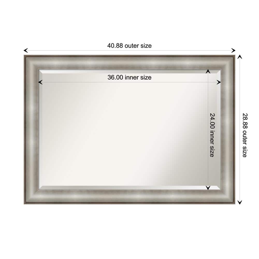Imperial Silver Rectangular Beveled Wall Mirror 41" x 29"
