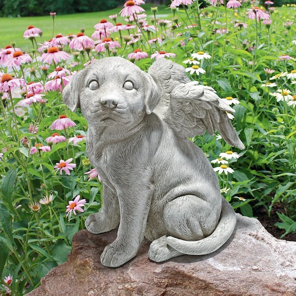 Design Toscano 10 in. H Large Loving Friend Memorial Pet Dog