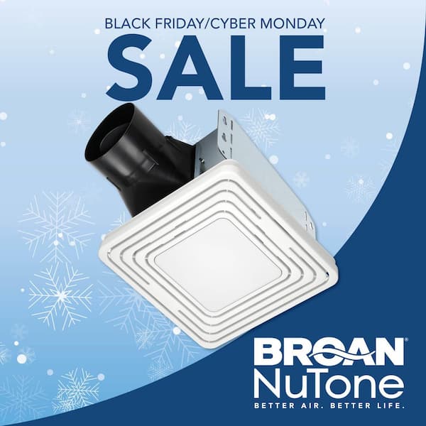 Roomside Series, White, 80 CFM, No Cut Roomside Installation with Light, ENERGY STAR, Bathroom Exhaust Fan