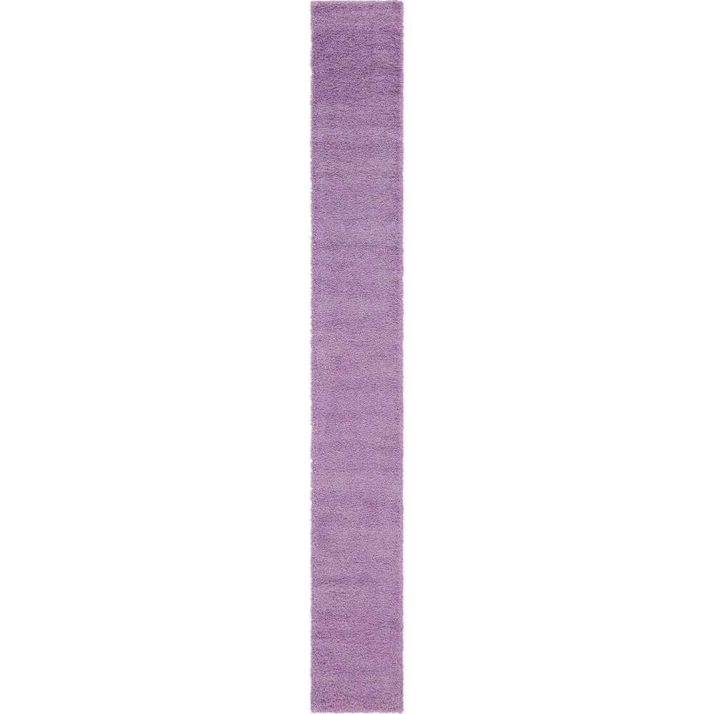 Solid Shag Collection Area Rug (2 ft. 7 in. x 19 ft. 8 in. Runner Lilac) price history on PriceWatchPro