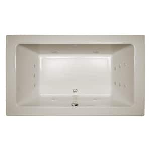 SIA 72 in. x 42 in. Rectangular Whirlpool Bathtub with Center Drain in Oyster