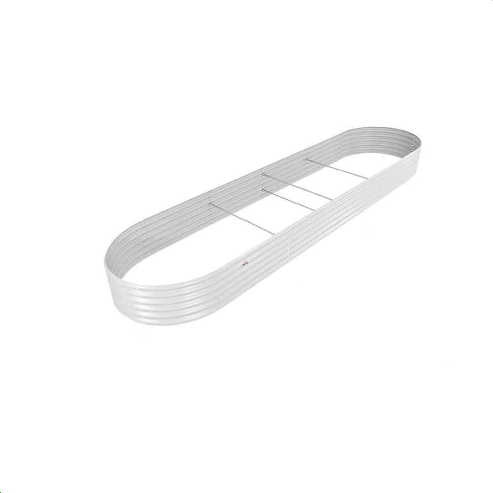 12X3X1. 5 ft Antique White Metal Oval Large Outdoor Raised Garden Beds Planter Box for Planting Vegetables Flowers price history on PriceWatchPro
