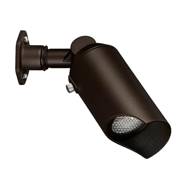 KICHLER Low Voltage 4 in. Textured Architectural Bronze Hardwired Outdoor Weather Resistant Spotlight with No Bulbs Included