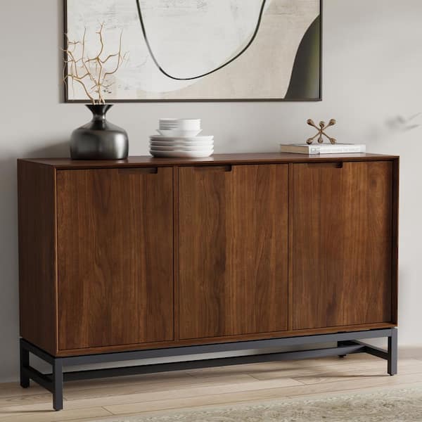 Simpli Home Banting and Metal 58 in. x 18 in. Rectangle Mid