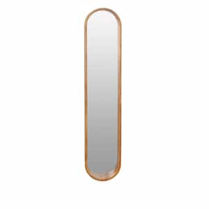 9.5 in. W x 47.2 in. H Oval Brown Rubber Elongated Frame Decorative Mirror