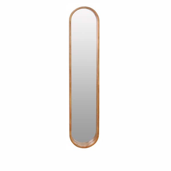 Tatahance 9.5 in. W x 47.2 in. H Oval Brown Rubber Elongated Frame Decorative Mirror