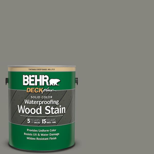 BEHR DECKplus 1 gal. #SC-137 Drift Gray Solid Color Waterproofing Exterior Wood Stain