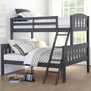 Airlie Twin over Full Wooden Bunk Bed Frame in Slate Gray