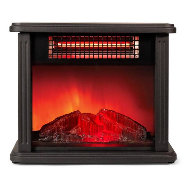 Comfort Zone 10 in. 2388 BTU Portable Mini Fireplace Electric Heater  Furnace with Realistic 3D Flame and Ember Bed in Black CZFP20M - The Home  Depot