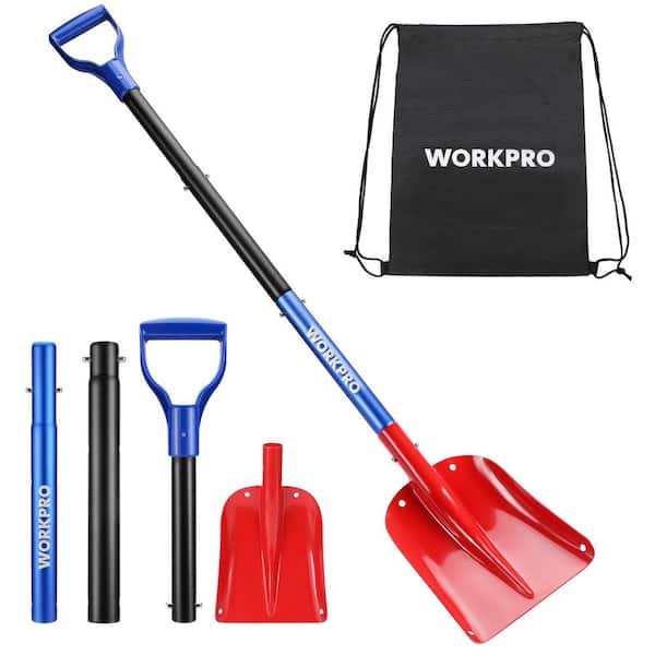47 in. Snow Shovel, Handle and Blade in Aluminum with Storage Bag for Car Emergency, Driveway and Camping Use