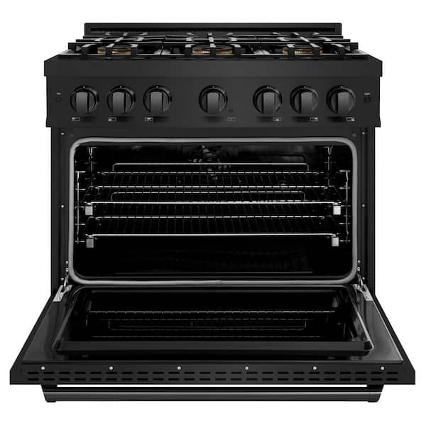36 in. 5.2 cu. ft. Classic Dual Fuel Range with 6 Burner DuoPro Cooktop and Convection Oven in Black Stainless Steel