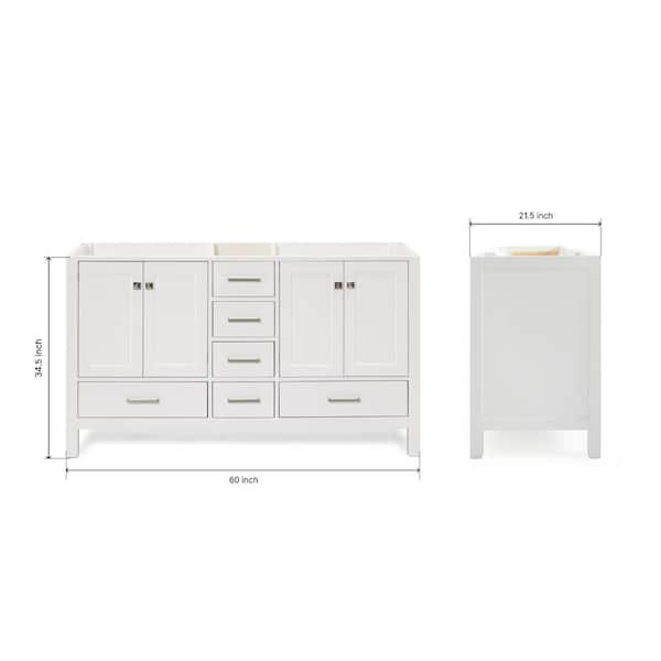 Cambridge 60 in. W Vanity Cabinet Only in White Cambridge 60 in. W Vanity Cabinet Only in White