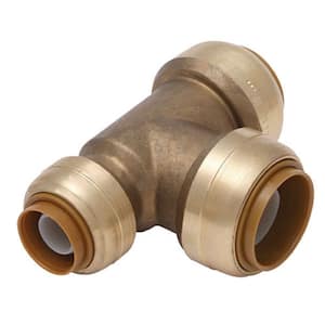 3/4 in. x 1/2 in. x 3/4 in. Push-to-Connect Brass Reducing Tee Fitting