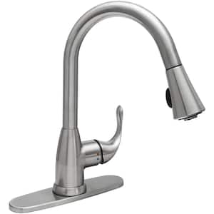 Market Single-Handle Pull-Down Sprayer Kitchen Faucet in Brushed Nickel