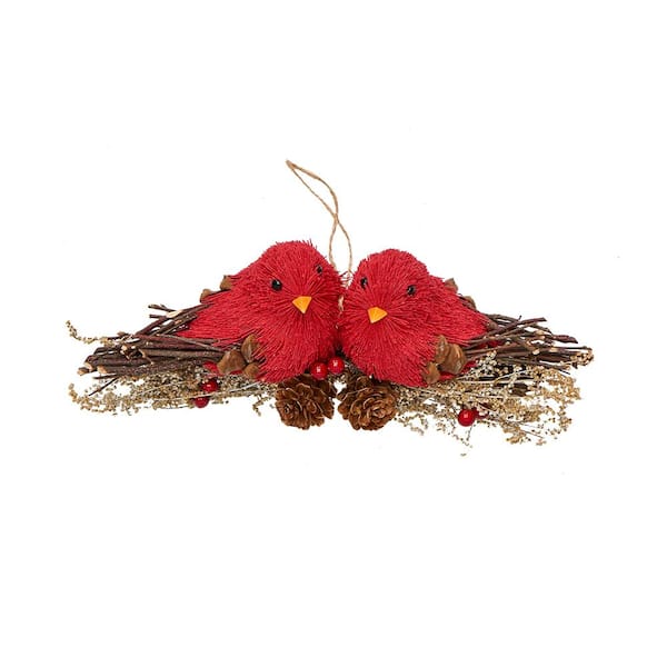 6 in. Pair of Cardinals on a Branch Hanging Ornament