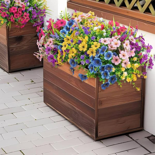 Unbranded 13.8 in. Multi-Colored Outdoor Artificial Lavender Flower(24 Bundles)